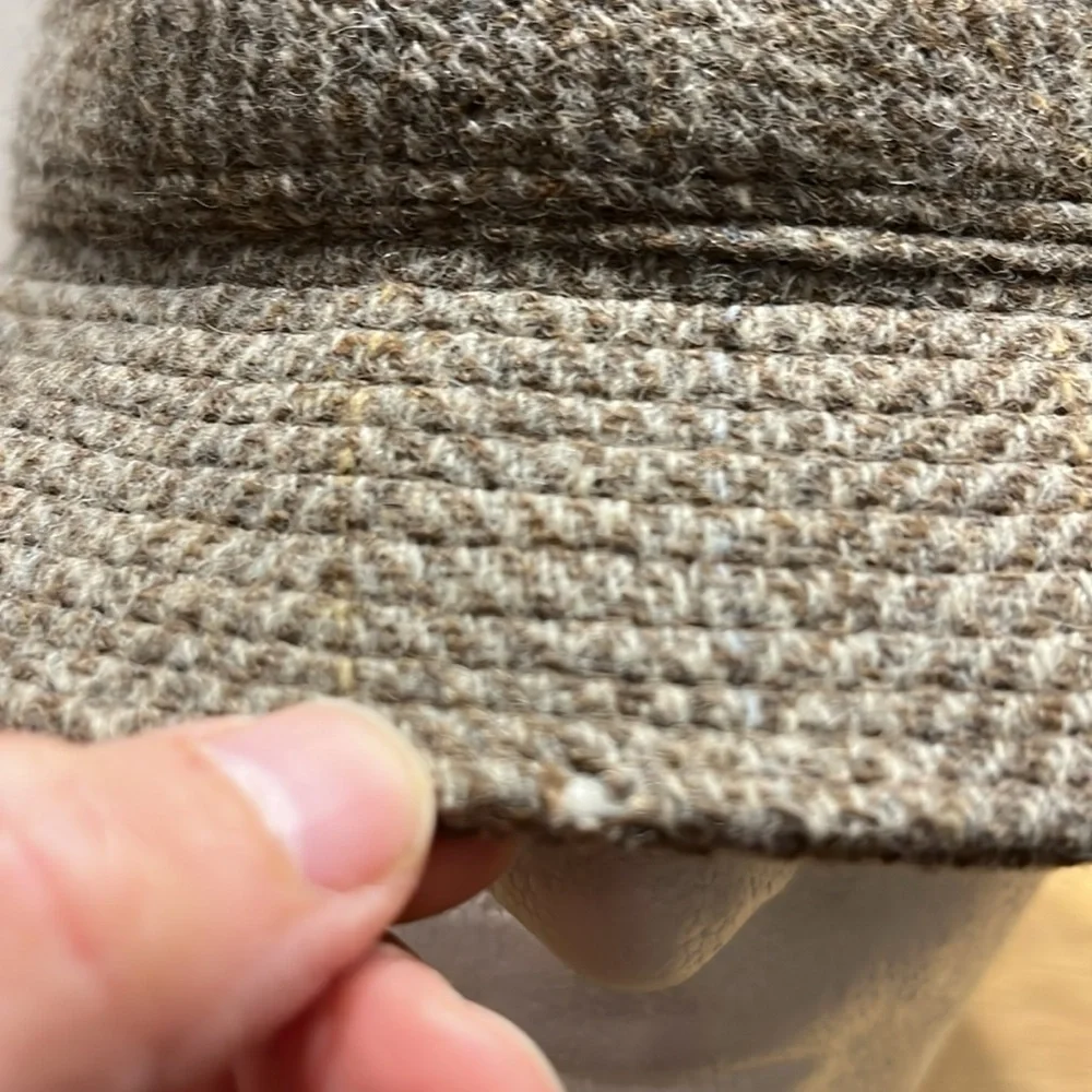Vintage Hampshire Club Brown Tweed Fedora Hat 100% British Wool Men’s 7 7 1/8